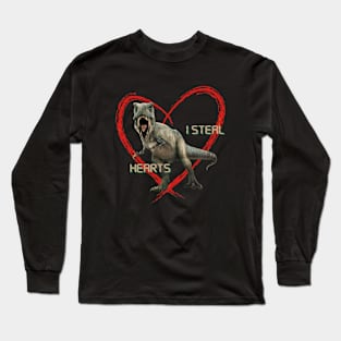 I Steal Hearts Dinosaur Long Sleeve T-Shirt